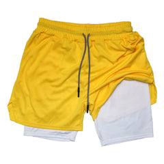 Men’s 2-in-1 Double-Layer Fitness Shorts