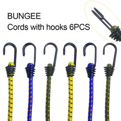 6pcs Elastic Bungee Cord Set – High-Elasticity Tie Down Straps for Camping, Bikes & Cars