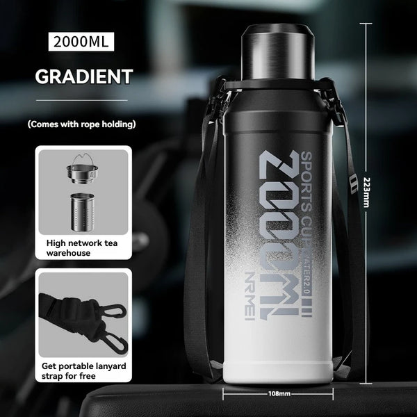 2L Stainless Steel Insulated Thermos Bottle – Hot & Cold Drink Vacuum Flask