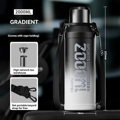 2L Stainless Steel Insulated Thermos Bottle – Hot & Cold Drink Vacuum Flask