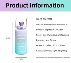 2000ml Large Capacity Gradient Water Bottle – Outdoor Sports & Fitness
