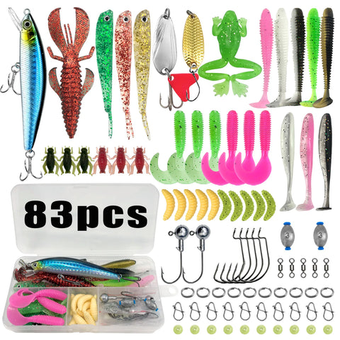 Multi-Lure Fishing Kit with Tackle Box – 83 to 409pcs