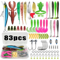 Multi-Lure Fishing Kit with Tackle Box – 83 to 409pcs
