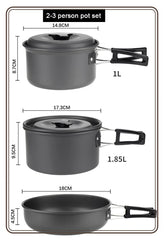 Lightweight Camping Cookware Set – Portable Pot & Pan Kit for 1–7 People