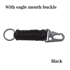 Outdoor Paracord Keychain Carabiner – Survival Kit with Bottle Opener & Rope Tools