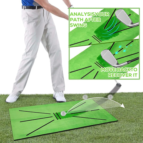 Golf Training Swing Mat – Impact Marking & Direction Detection Practice Pad