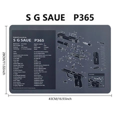 Gun Cleaning Rubber Mat — 3D Firearm Bench Mat / Mouse Pad (AR15 AK47 Glock 1911 etc.)