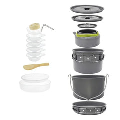 Lightweight Camping Cookware Set – Portable Pot & Pan Kit for 1–7 People