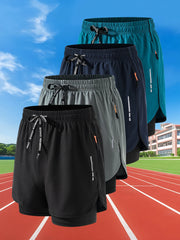 Men’s 2-in-1 Running Shorts – Quick Dry Double Layer Gym Shorts