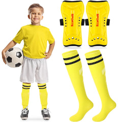 Loogdeel 2-Pair Kids’ Soccer Shin Guards with Socks – Youth Protective Gear