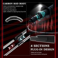 Sougayilang Baitcasting Fishing Rod & Reel Combo Kit – 5-Section Rod with Aluminum Spool Reel for Freshwater Bass Fishing