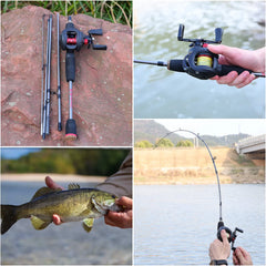 Sougayilang Baitcasting Fishing Rod & Reel Combo Kit – 5-Section Rod with Aluminum Spool Reel for Freshwater Bass Fishing