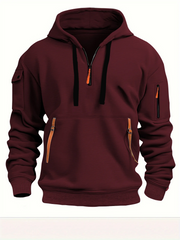 2025 Multi-Pocket Fleece Hoodie – Unisex Casual Pullover Sweatshirt