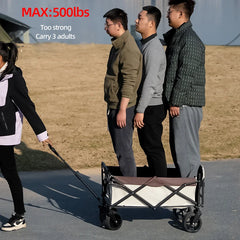 Collapsible Folding Utility Wagon – Heavy-Duty Beach & Camping Cart with Large Capacity