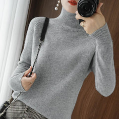 2025 Women’s Turtleneck Knit Sweater – Thick Warm Autumn/Winter Pullover