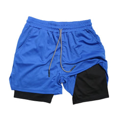 Men’s 2-in-1 Double-Layer Fitness Shorts