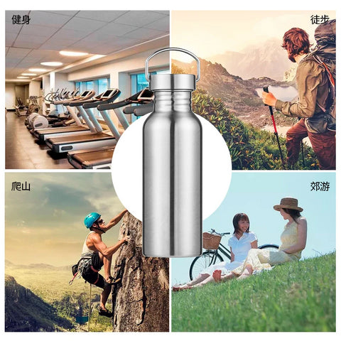 Stainless Steel Water Bottle – 500/750/1000ml Sports Flask