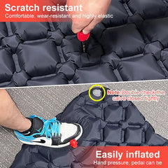 Ultralight Camping Inflatable Sleeping Pad with Built-In Pump & Pillow – Portable Air Mattress for Outdoor Hiking