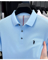 Men’s Luxury Cotton Polo – Pony Embroidery Short Sleeve