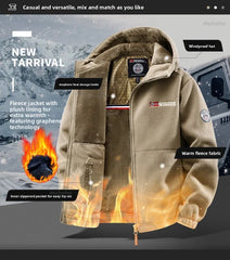 Maxbarley Men’s Winter Fleece Sportswear Set – Warm Retro Jacket & Pants Tracksuit