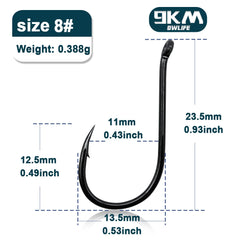 9KM High Carbon Carp Circle Hooks