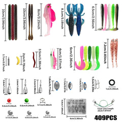 Multi-Lure Fishing Kit with Tackle Box – 83 to 409pcs