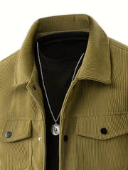 2025 Men’s Autumn Corduroy Lapel Jacket – Japanese Style Loose Trendy Coat