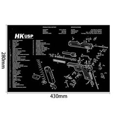 Gun Cleaning Rubber Mat — 3D Firearm Bench Mat / Mouse Pad (AR15 AK47 Glock 1911 etc.)