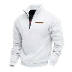 Men’s Heavy Fleece Half-Zip Stand Collar Sweater