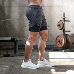 Men’s 2-in-1 Double-Layer Fitness Shorts