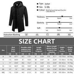Men’s Oversized Streetwear Zipper Hoodie – Warm Winter Outdoor Sweatshirt Jacket