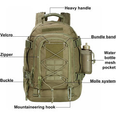LQARMY 65L Tactical Military Backpack – Large Capacity Hiking & Camping Rucksack