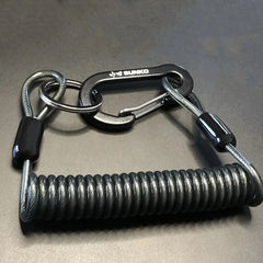 Elastic Coil Key Lanyard – Lockable Spring Tether Key Chain