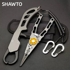 Shawto Aluminum Alloy Fishing Gripper – Professional Lip Grabber & Fish Control Pliers Tool