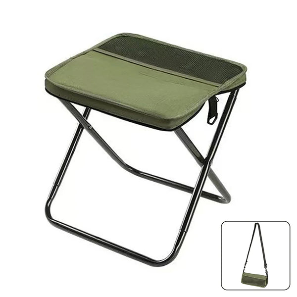 Foldable Backpack Stool – Portable Outdoor Fishing & Camping Chair with Storage Bag