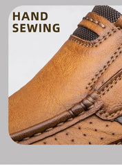 LETCOMFIT Men’s Slip-On Leather Loafers – Anti-Skid All-Season Shoes