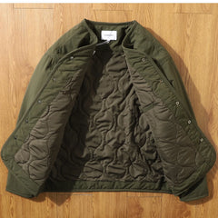 Retro Men's Cotton Jacket – Button-Up Waterproof Workwear Coat for Stylish Layering