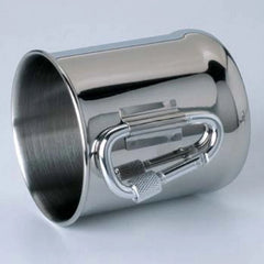 Stainless Steel Camping Mug – 250ml/500ml Cup with Carabiner Handle