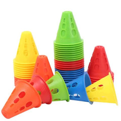 20/40/60PCS Colorful Windproof Training Marker Cones – Soccer, Skating & Multi-Sport Equipment