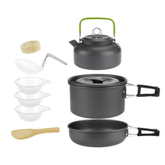 Lightweight Camping Cookware Set – Portable Pot & Pan Kit for 1–7 People