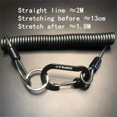 Elastic Coil Key Lanyard – Lockable Spring Tether Key Chain