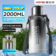 2L Stainless Steel Insulated Thermos Bottle – Hot & Cold Drink Vacuum Flask