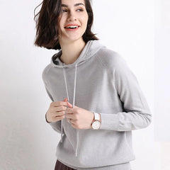 2025 Women’s Hooded Knit Sweater – Loose Casual Autumn/Winter Pullover