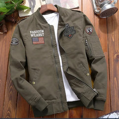 Men’s Outdoor Vintage Cargo Jacket – Embroidered Cotton Windbreaker 2024