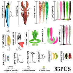 Multi-Lure Fishing Kit with Tackle Box – 83 to 409pcs