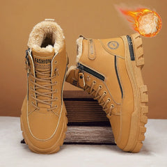 Men’s Winter Plush High-Top Snow Boots – Thick Warm Cotton Outdoor Shoes
