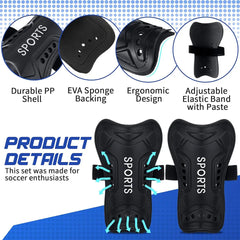Loogdeel 2-Pair Kids’ Soccer Shin Guards with Socks – Youth Protective Gear