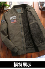 Men’s Outdoor Vintage Cargo Jacket – Embroidered Cotton Windbreaker 2024