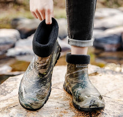 Men’s Camouflage Waterproof Fleece-Lined Rain Boots – Warm Garden Gumboots 2025
