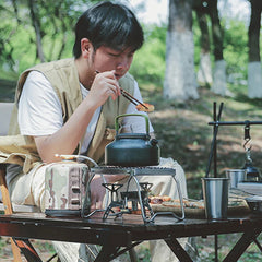 Portable Folding Campfire Grill Stand – Multifunction Outdoor BBQ Rack & Stove Support